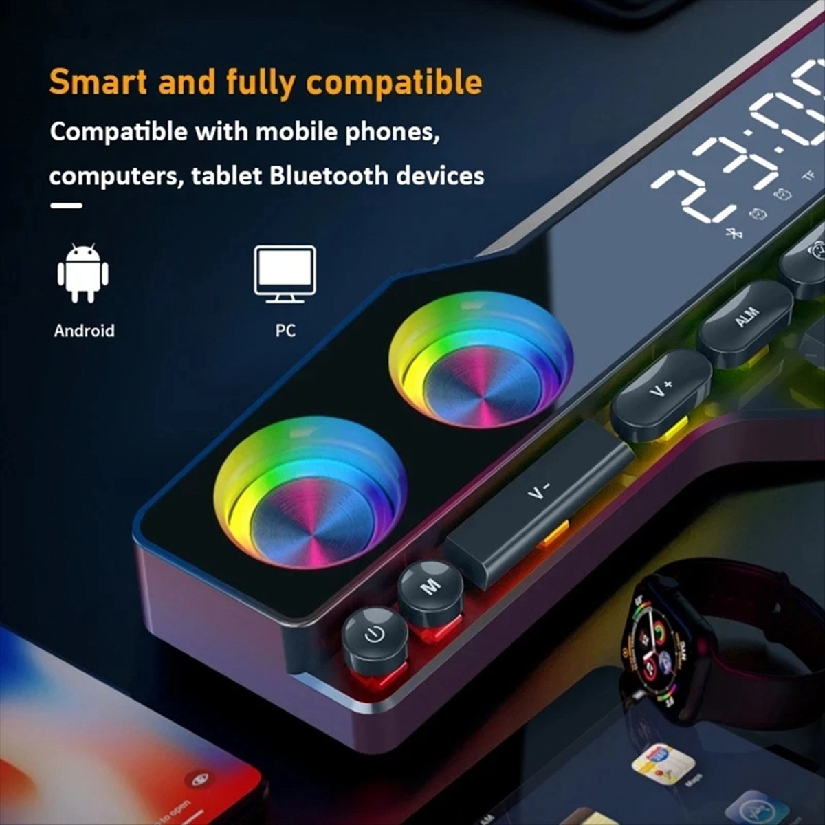 Gaming Accessories Led - DTC5 V18 눈부신 컬러 스피커 홈