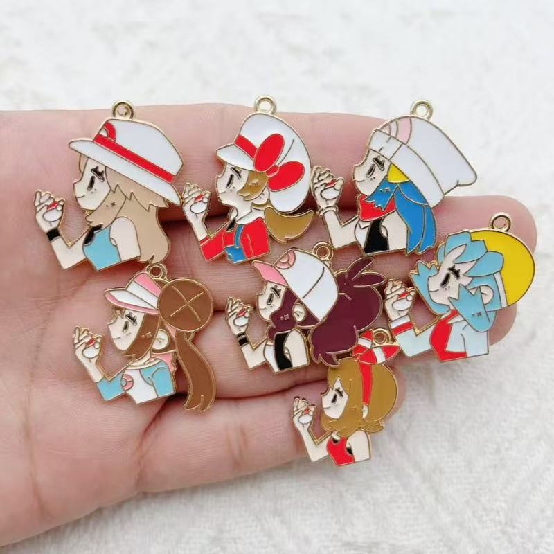 Gaming Accessories Gifts - 10pcs 만화 소녀 드립 오일 합금