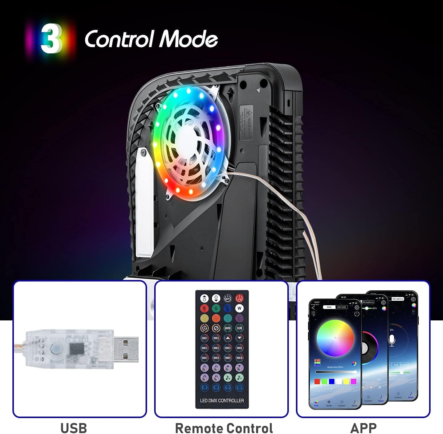 Gaming Accessories Led - PS5 Pro/Slim/Fat 오리지널 콘솔용 RGB LED