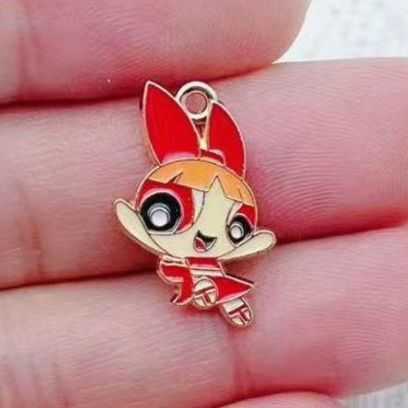 10개 합금 오일 드리핑 만화 소녀 펜던트, DIY 쥬 - Gaming Accessories Gifts 리뷰 및 가격