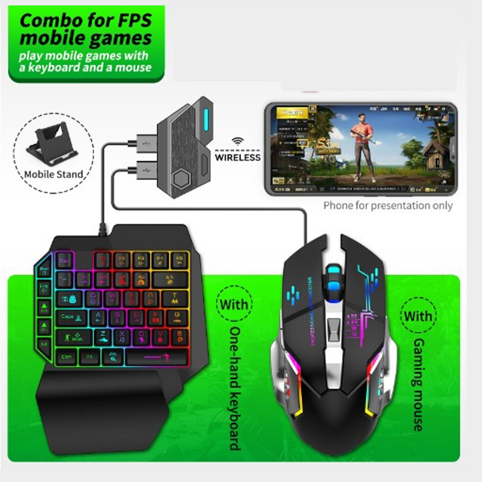 키보드 마우스 변환기 세트 반응형 한 손 키보드 마우스 - Gaming Accessories Holder 리뷰 및 가격