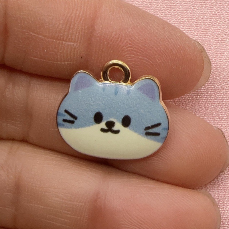 12개 인쇄된 고양이 머리 모양 합금 드립 오일 펜던트 - Gaming Accessories Gifts 리뷰 및 가격