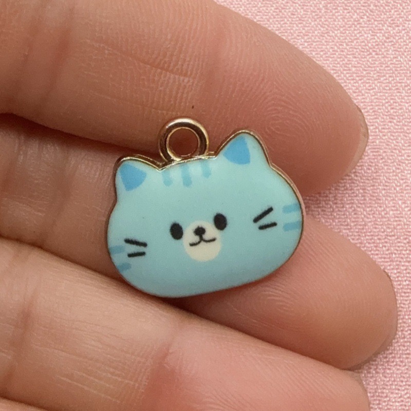 12개 인쇄된 고양이 머리 모양 합금 드립 오일 펜던트 - Gaming Accessories Gifts 리뷰 및 가격
