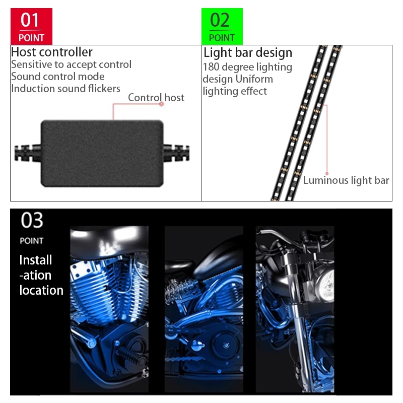 LED 오토바이 장식 주변 조명 스트립 방수 유연한 R - Rgb Hub Sync 리뷰 및 가격