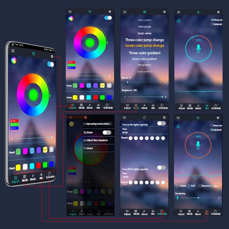 LED 오토바이 장식 주변 조명 스트립 방수 유연한 R - Rgb Hub Sync 리뷰 및 가격
